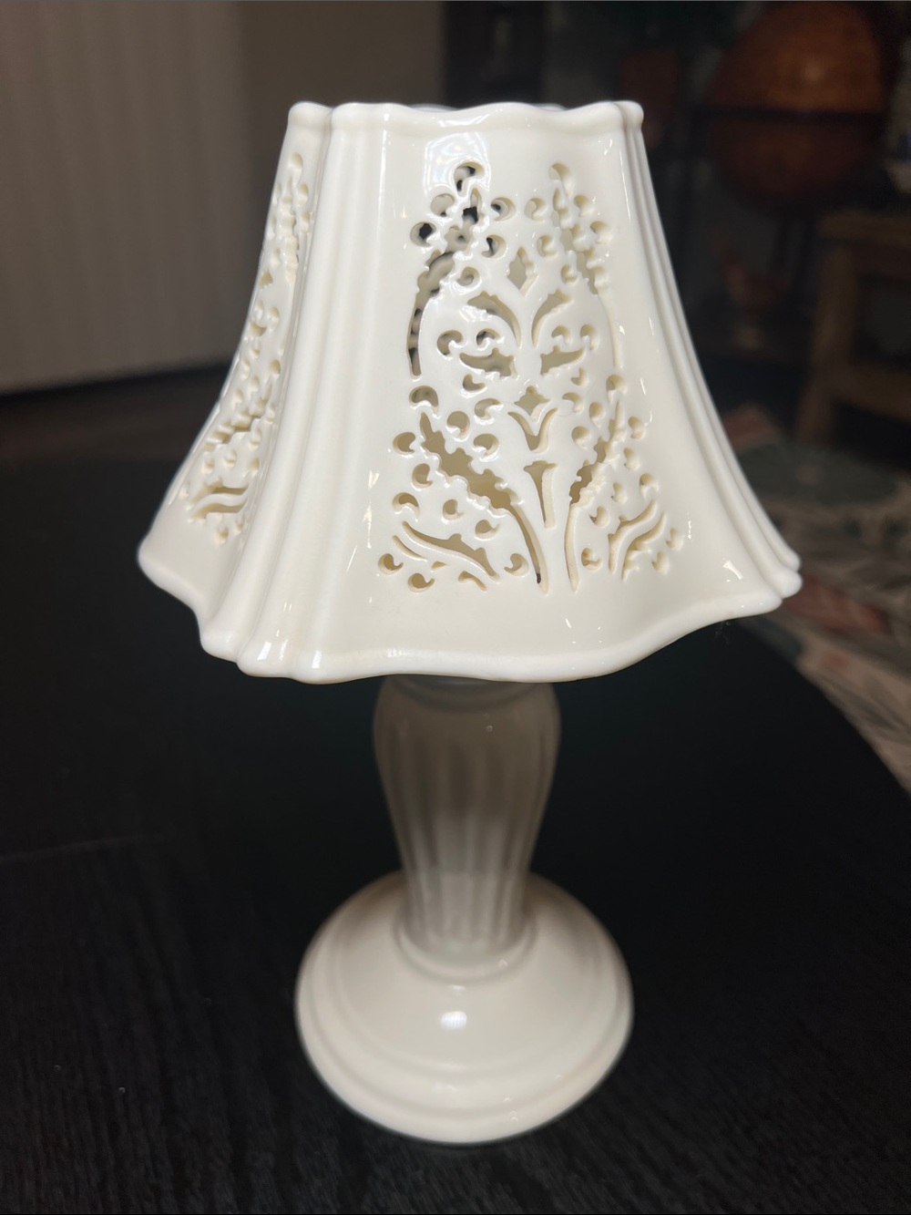 Yankee Candle Ivory Cream Ceramic Cutout Candle Holder Fairy Lamp - Picture 5 of 13